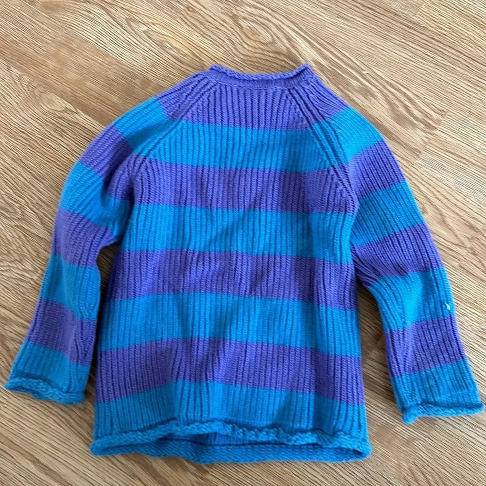 The Children's Place Girls Pullover Sweater Size 3T Purple Blue Knit Long Sleeve